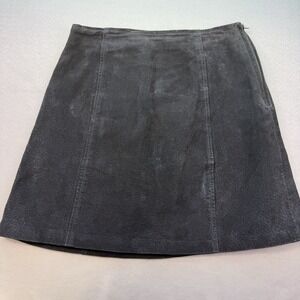 Kathy Ireland Sportswear Vintage Genuine Leather Skirt Black‎ Size 4 Waist 28